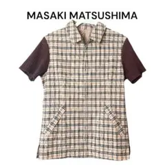 MASAKI MATSUSHIMA チェック柄 ジップアップ トップス 半袖のサムネイル