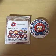 サンリオミャクミャクコラボ　缶バッジ　あひるのペックル