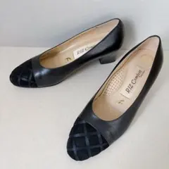 RIZ Comfort パンプス 本革 スエード 幅広 黒 23cmのサムネイル