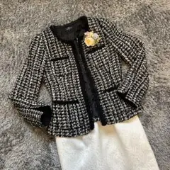 Raymayers ノーカラーツイードジャケット サイズ9