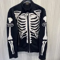 美品 VANSON バンソン コットン シングルライダース スカル・ボーン Lのサムネイル