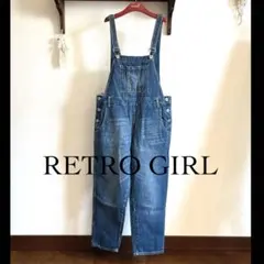 レトロガール デニムオーバーオール デニムサロペット M〜Lサイズ