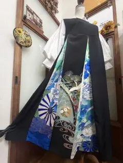 着丈リメイク日向向日葵プリーツワンピースNo.706M〜Lサイズロング丈