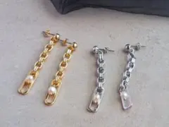 淡水パールチェーンピアス　シルバー