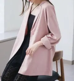 kastane デザインオーバーシャツジャケット ピンク 羽織のサムネイル