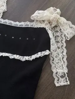 正規品】andmary Lil lace knit tops black - メルカリ