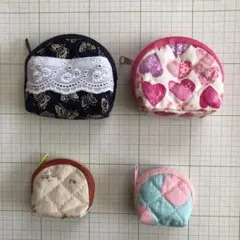 T ハンドメイド　ミニポーチ4個セット