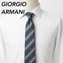 ジョルジオアルマーニ ネクタイ ストライプ ネイビー イタリア製
