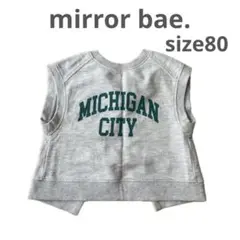 mirror bae. ロゴT スウェットベスト バックオープン レイヤード