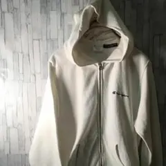 Champion パーカー REVERSE WEAVE 刺繍 ホワイト Mサイズ