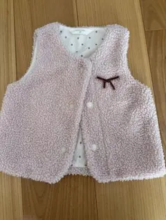 ピンク ボア ベビーベスト サイズ80㎝　アカチャンホンポ