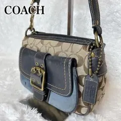 未使用】COACH チェックスエード バッグアクセサリーポーチ Vintage