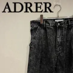 【美品】ADRER ヴィンテージメイクワイドテーパードデニム 黒 サイズL