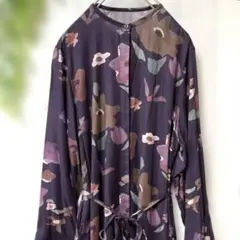 ユナイテッドアローズ✨スティーブンアラン花柄長袖ワンピース パープル系