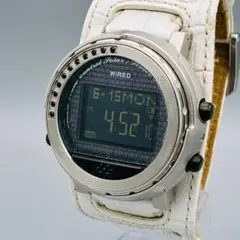 【稼働品】SEIKO WIRED 電波ソーラー デジタル W360-0AC0 白のサムネイル