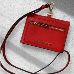【ギフトレシート付】MICHAEL KORS レッド カードケース