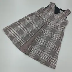 組曲☆チェック柄☆秋冬 ワンピース☆140☆ジャンスカ☆ポケット２個付き☆