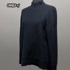 希少【+J】ユニクロ×ジルサンダー プレミアムラム　ケーブルニット 黒 L