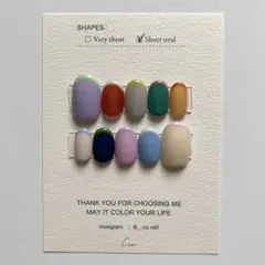 【現品販売】ネイルチップ フレンチネイル カラフルネイル 個性派ネイル