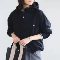 DANTON　ナイロンフードジャケット　ブラック S