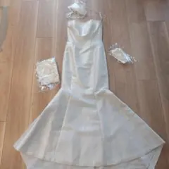 【最終値下げ】マーメイドウェディングドレス9号　ベール、グローブ、アクセセット