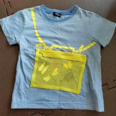 クレードスコープ　Tシャツ　100 ボーダー　昆虫　虫かご　青