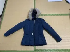 H&M 紺色のコート　フード付き