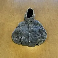 90s ベロア　デニム　ダウンジャケット　フェード　グランジ　y2k 平成