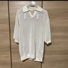 GU メッシュポロシャツ ホワイト M