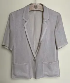 【希少・三陽商会】VINVERT リネン調 半袖ジャケット トリアセテート 7号