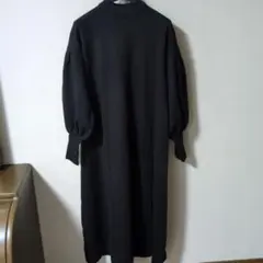 パフスリーブニットロングワンピース Lサイズ