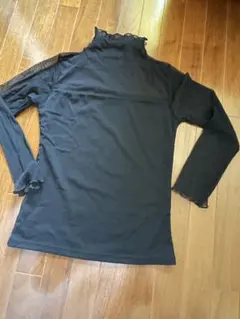 ブラックハイネックレッスンウェア