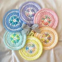 アクリル　エコ　タワシ　パステルミックス　6枚