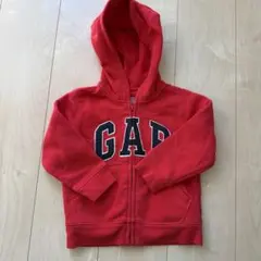 ★美品★babyGap レッド フード付き裏起毛パーカー2Y