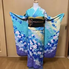 振袖フルセット、正絹振袖、正絹袋帯、重ね衿、帯揚げ、帯締め、長襦袢 フルセット①