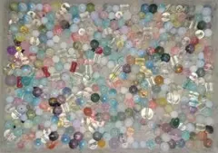 ガラスビーズと合金チャームセット まとめ売り セール 福袋 シルバー