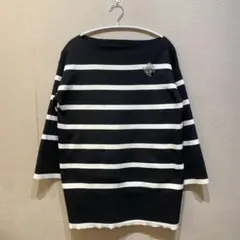 Chico チコ　ブローチ付ボーダーニットミニワンピース　サイズFREE