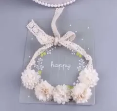 送料無料 ♡ 新品未使用 お花 かわいい花冠 ピンク色 刺繍 ヘアバンド