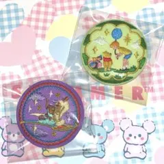 ディズニー　刺繍缶バッジ　くまのプーさん　アラジン　セット