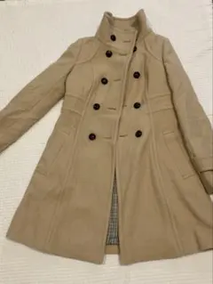 【美品】バーバリーブルーレーベル　ロングコート　ベージュ　カシミヤ100% 38 美品】バーバリーブルーレーベル ロングコート ファー ベルト ベージュ