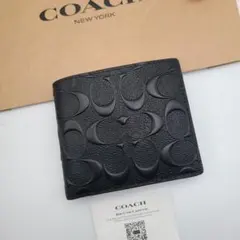 COACH　コーチ　折り財布　エンボスシグネチャー　コインウォレット　正規品