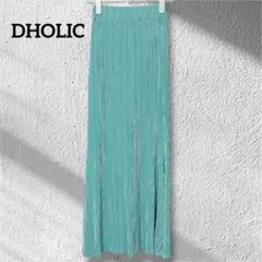 【DHOLIC】 プリーツ ロングスカート ミントグリーン 総ゴム 伸縮性ありのサムネイル