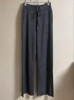 【 UNIQLO】ウォッシャブルニットリブパンツ/丈長め　DARK GRAY