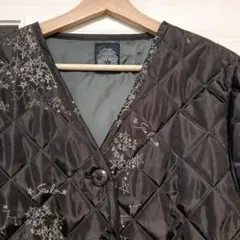 ScaLar スカラー星柄刺繍 キルティング コート　ダークブラウン　M