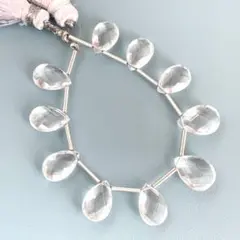 クリスタルクォーツ　ペアシェイプカット　一連　i-301