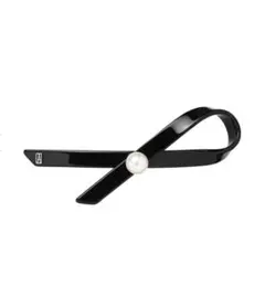 アレクサンドルドゥパリ パールリボンバレッタ 黒 TIMELESS