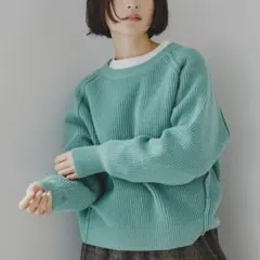 新品タグ付 studio CLIP ７ゲージ畔編みコクーンプルオーバー