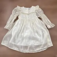 ホワイトフリル袖ドレス
