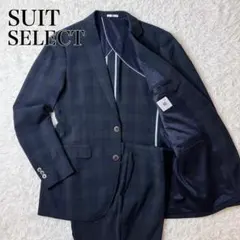 スーツセレクト 大きいサイズ A7 チェック サマースーツ セットアップ 春夏