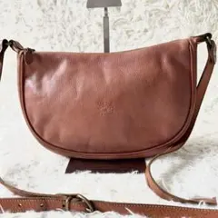 エスティーヌ ハーフムーン ショルダーバッグ グレー(イタリア製牛革 